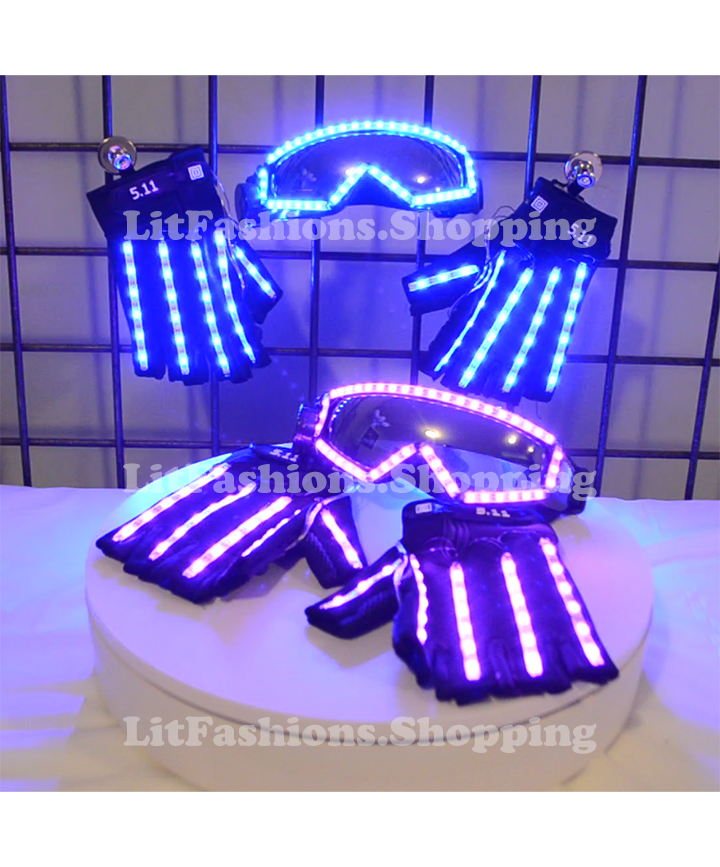 Lit Power Bike Life LED Goggles and Gloves set