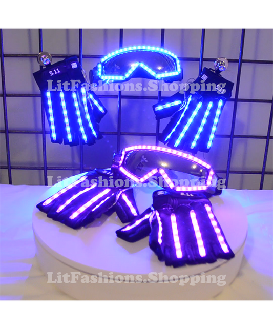 Lit Power Bike Life LED Goggles and Gloves set