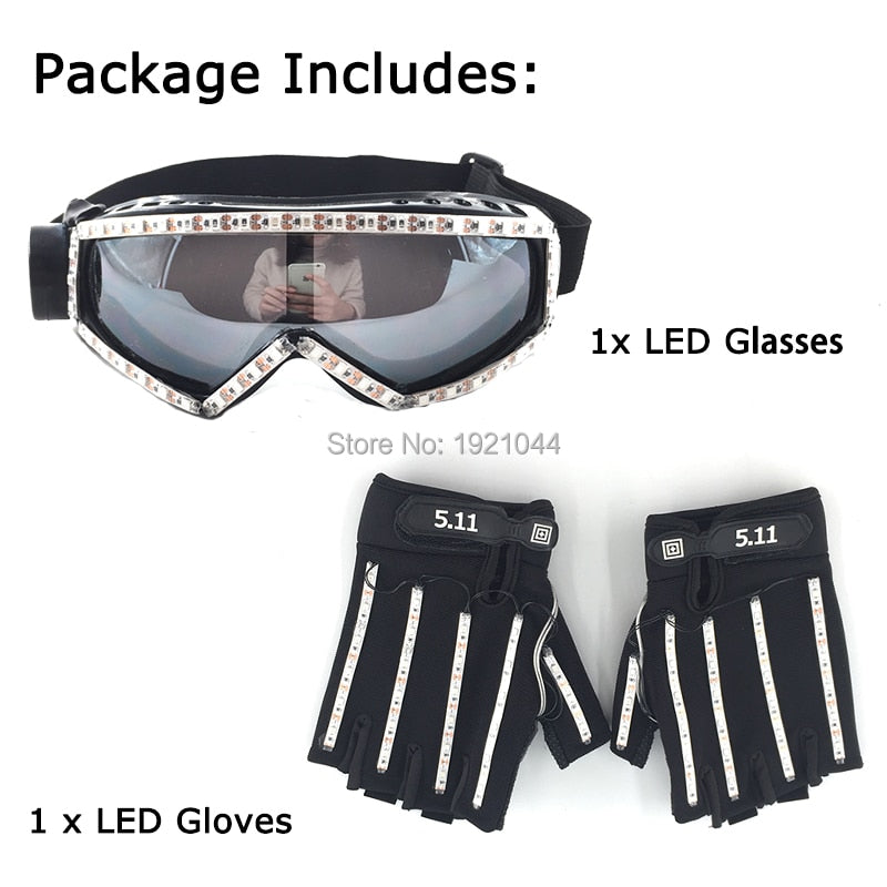 Lit Power Bike Life LED Goggles and Gloves set
